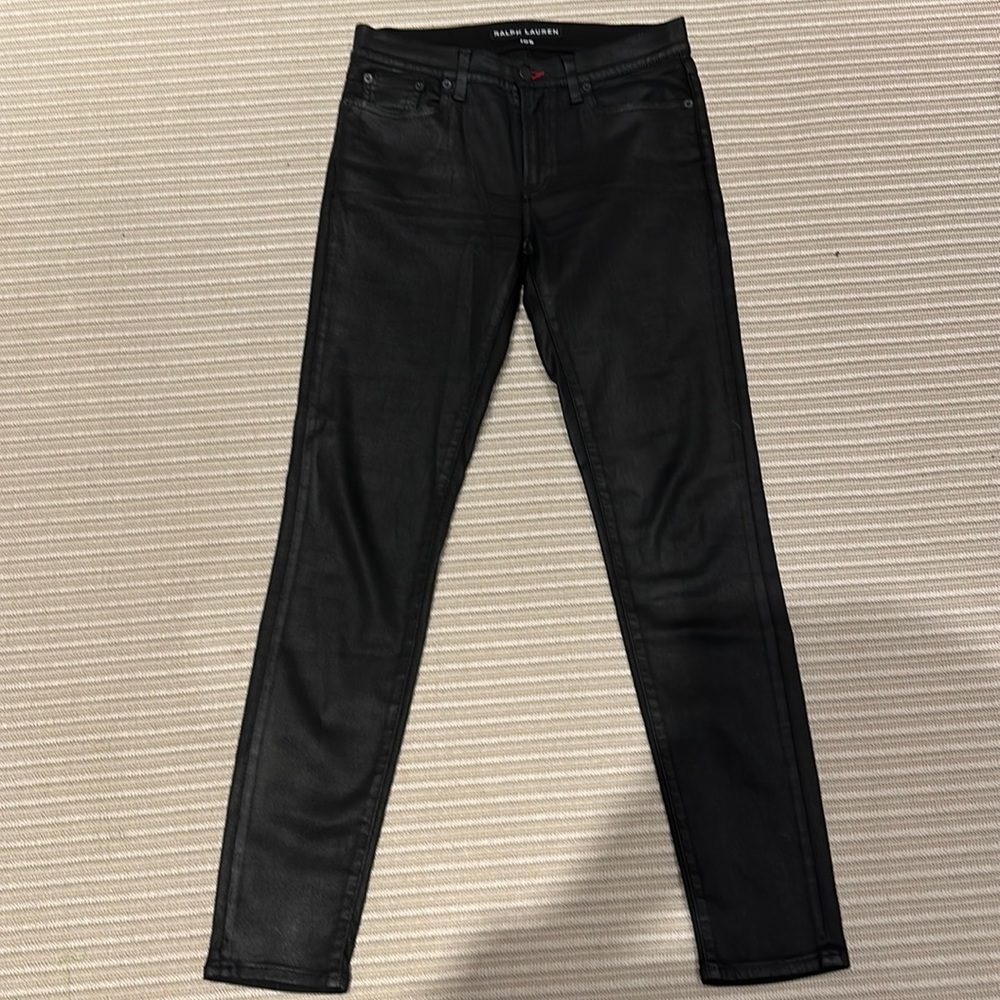 Ralph Lauren 105 blue label coated blk jeans size 29
